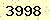 請輸入此驗證碼 : 3998