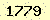 請輸入此驗證碼 : 1779