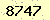 請輸入此驗證碼 : 8747