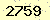 請輸入此驗證碼 : 2759