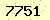 請輸入此驗證碼 : 7751