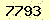 請輸入此驗證碼 : 7793