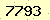 請輸入此驗證碼 : 7793
