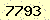 請輸入此驗證碼 : 7793