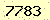 請輸入此驗證碼 : 7783