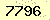 請輸入此驗證碼 : 7796